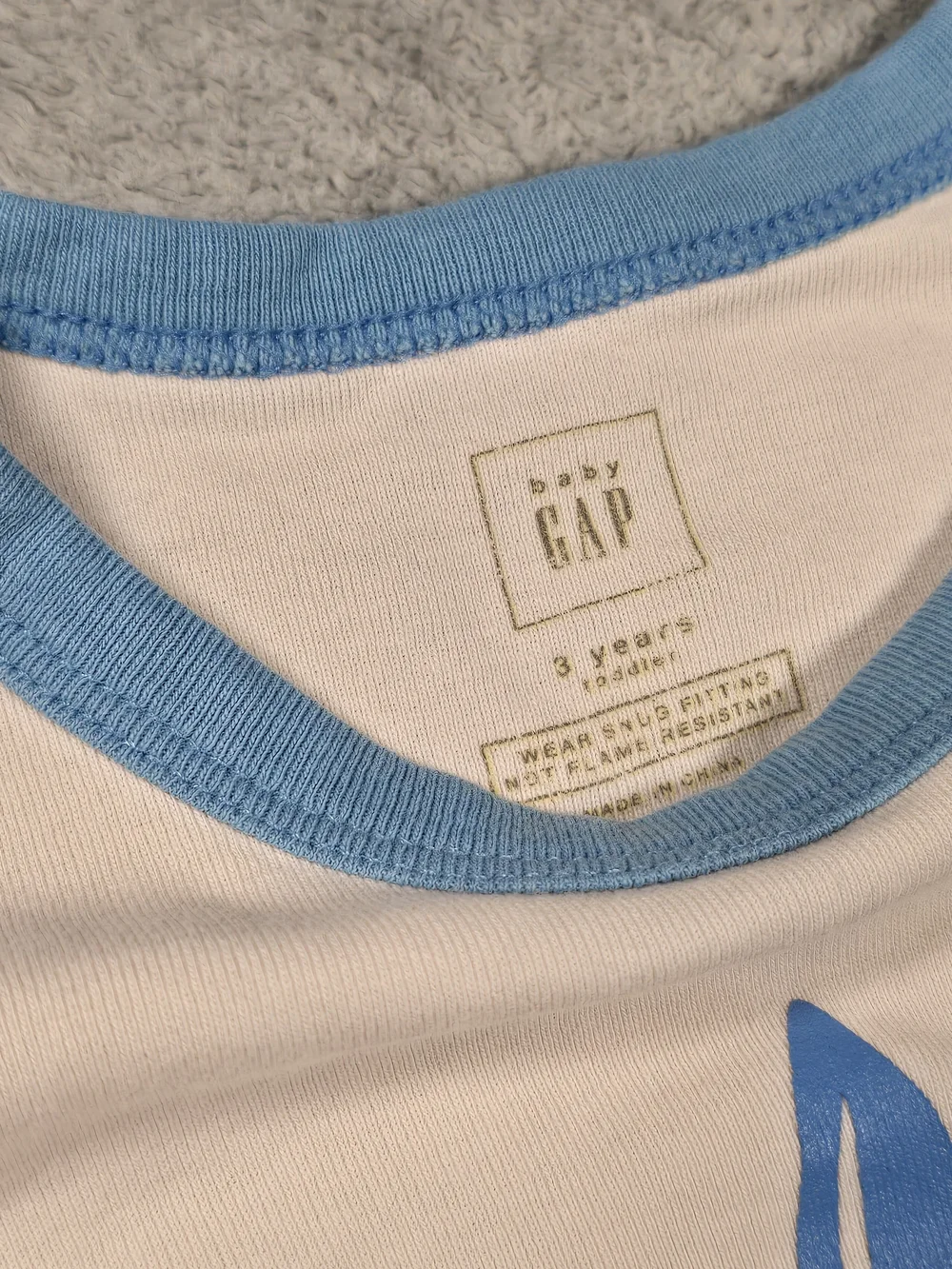Gap Kids Shark Print Cotton Pajama Set - Blue & Cream